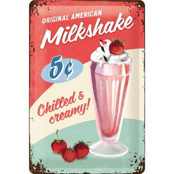 Nostalgic-Art Milkshake Medium Sign (20x30cm)