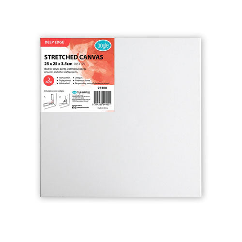 Deep Edge Stretched Canvas (Pack of 3)