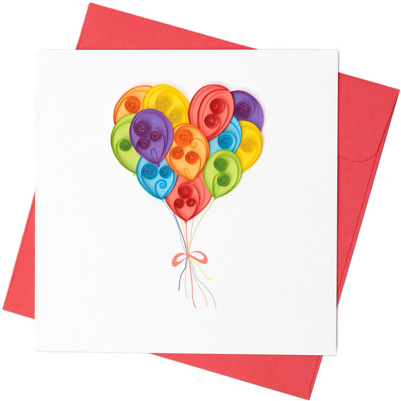 Quilled Bunch of Balloons Greeting Card (15x15cm)