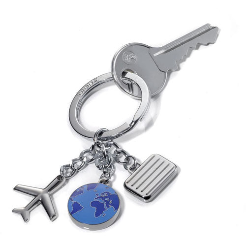 Troika 3-Charm Keyring Plane Suitecase and Globe