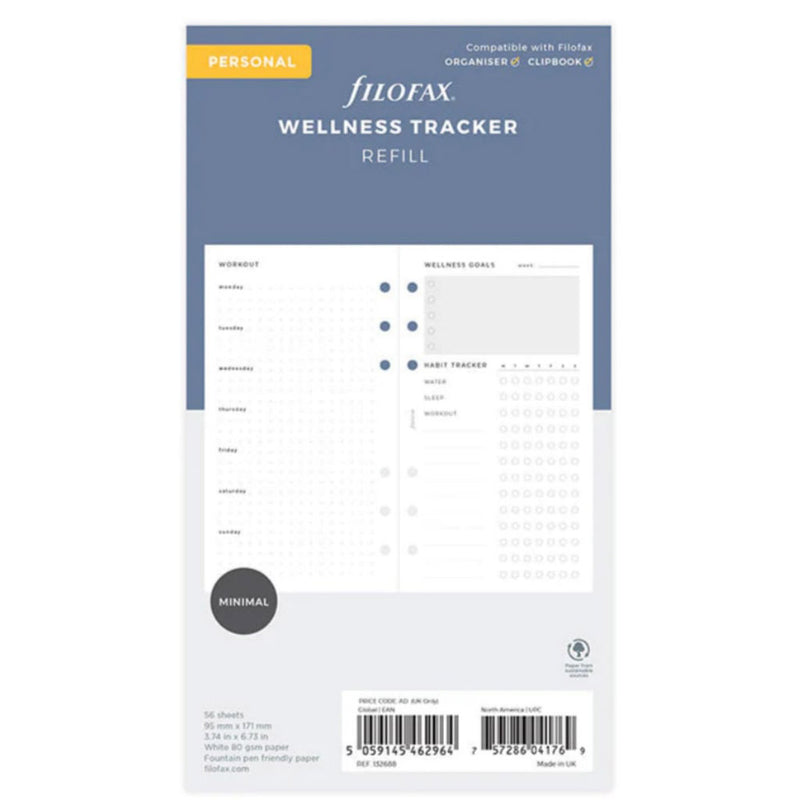 Filofax Personal Wellness Tracker Refill