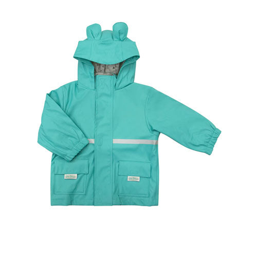 Silly Billyz Waterproof Jacket with Bear Hood (Aqua)