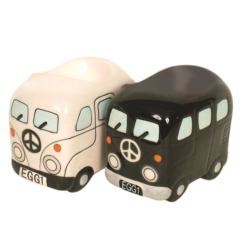 Peace Campervan Egg Cup Set 4pc (Black/White)