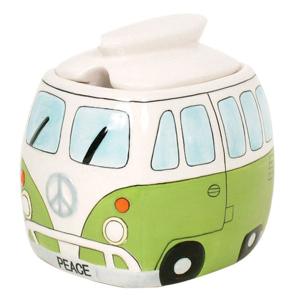 Peace Campervan Sugar Pot (Green)