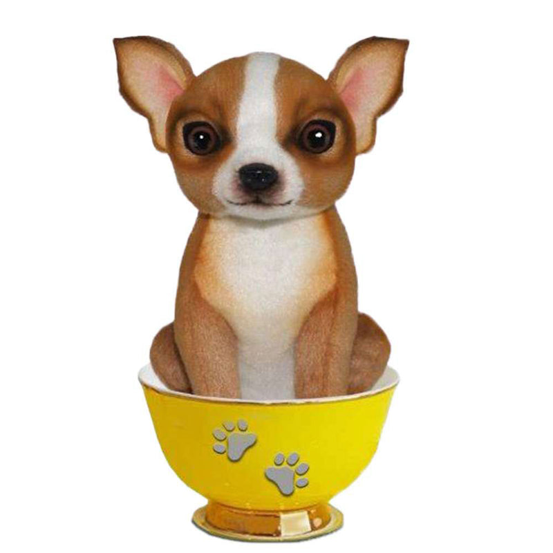 Realistic Dog Tea Cup Plush Toy 15cm