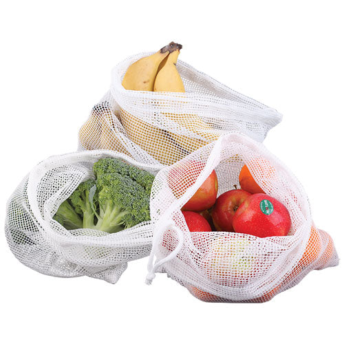 Appetito Woven Net Produce Bags 3pcs (White)