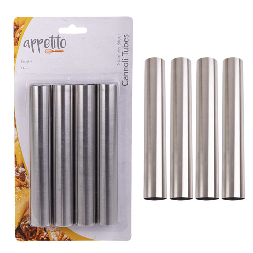 Appetito Stainless Steel Cannoli Tubes (Set of 4)