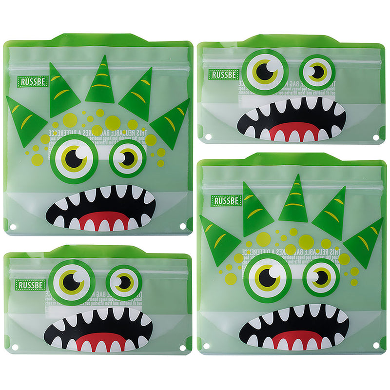  Russbe Monster Bolsas Snack/Sándwich 4uds