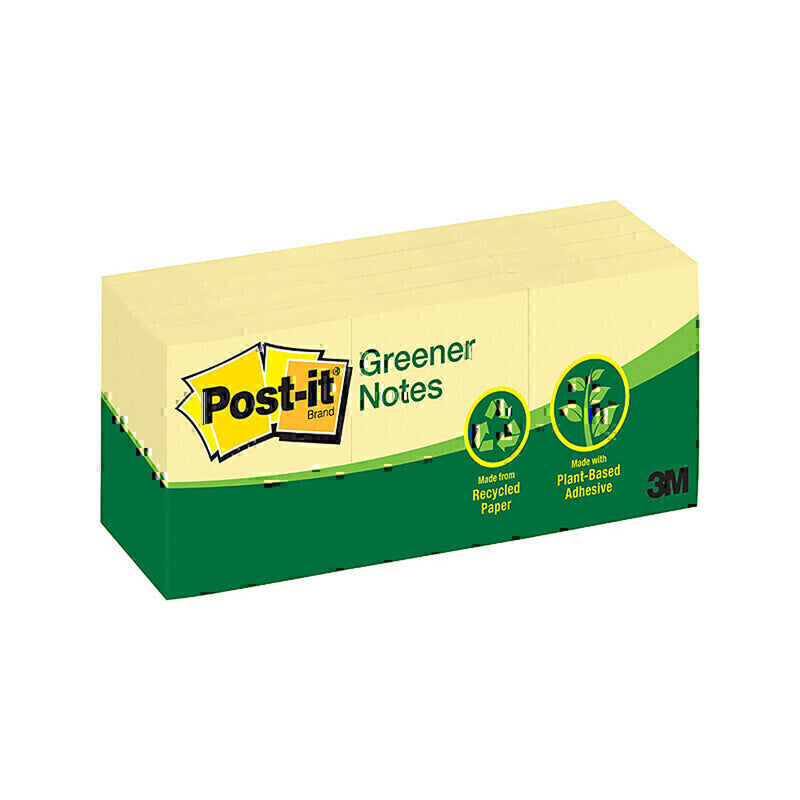 Notas más verdes post-it 12pk (amarillo canario)