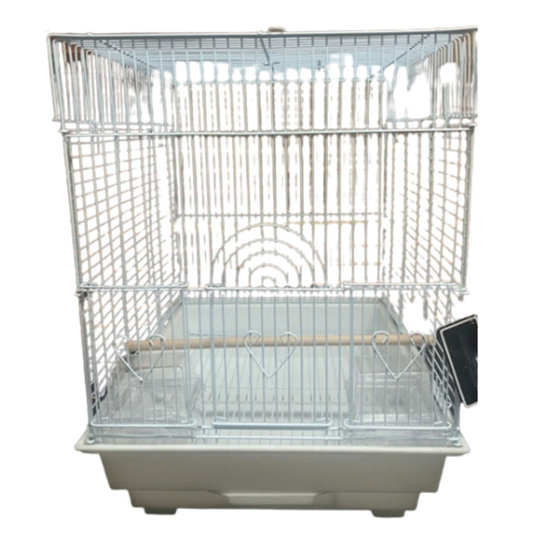 Bird Cage with Flat Top (White)