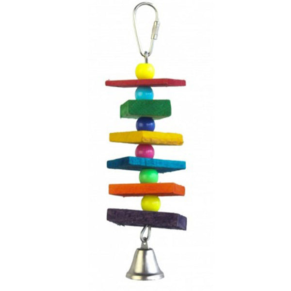 Hanging 6 Wood Blocks with Bells Bird Toy