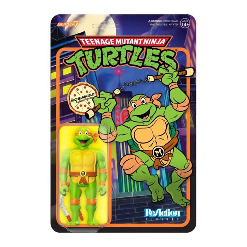 TMNT TV'87 Michelangelo Toon Reaction 3.75" Figure