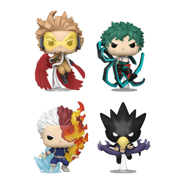 MHA Hawks, Midoriya, Todoroki, Tokoyami US Flocked Pop! 4pk