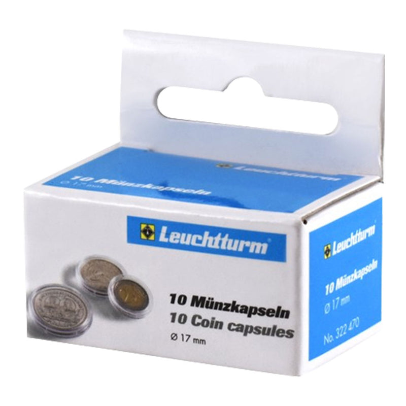 Cápsulas de monedas Leuchtturm 10pk (del tamaño 10-19)