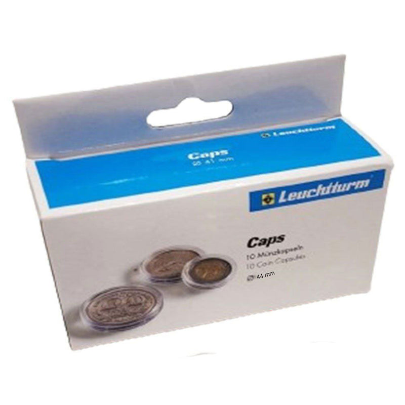 Cápsulas de monedas Leuchtturm 10pk (del tamaño 40-49)