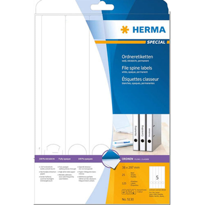 Herma File Spine Labels A4 25pc (White)