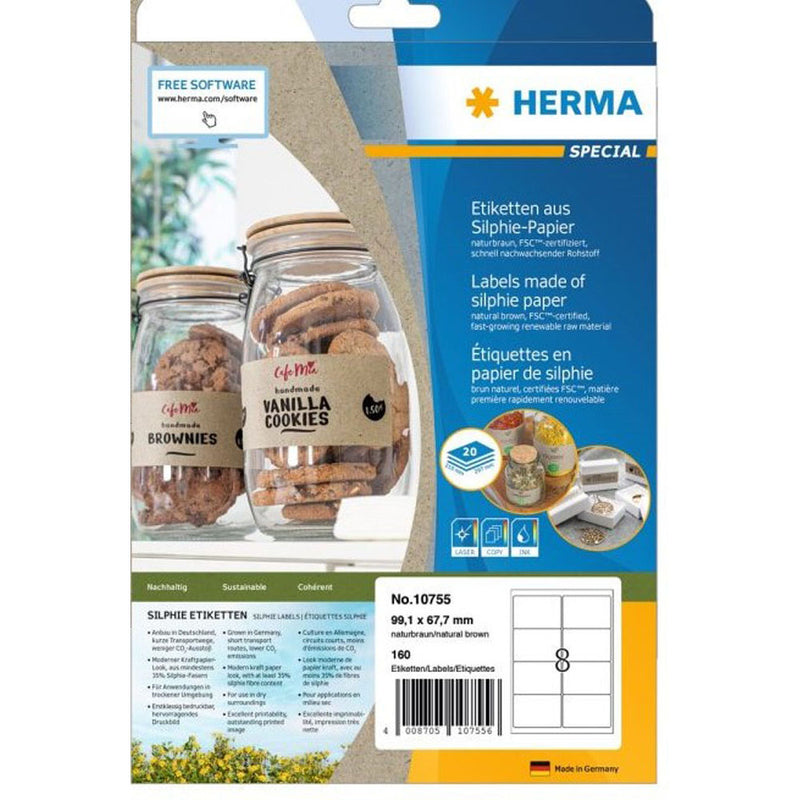 Herma Silphie Paper Labels A4 20pc (Natural)