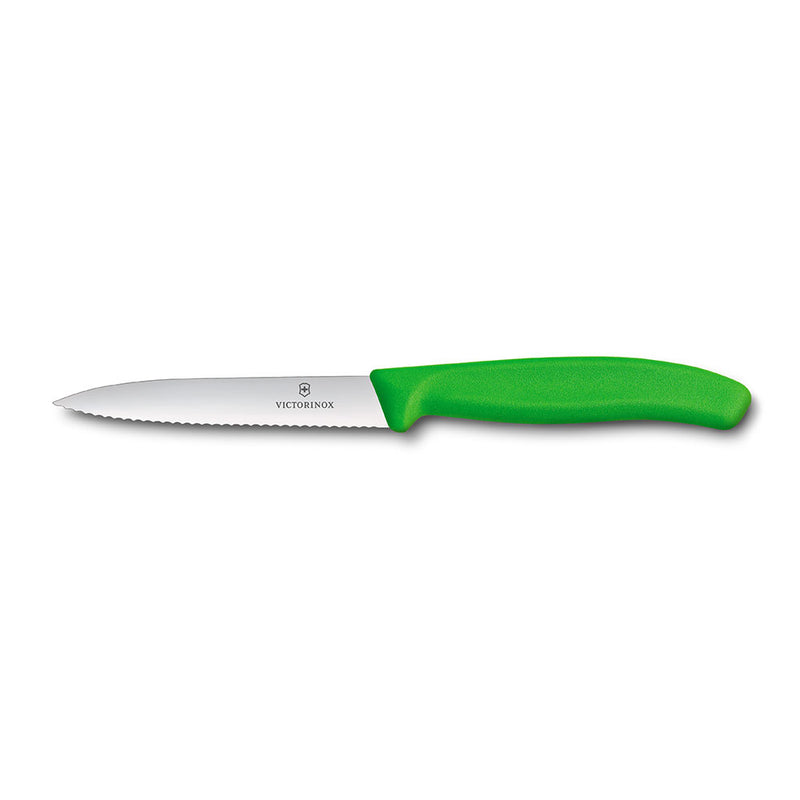  Cuchillo de pelar Victorinox con hoja puntiaguda y borde ondulado, 10 cm