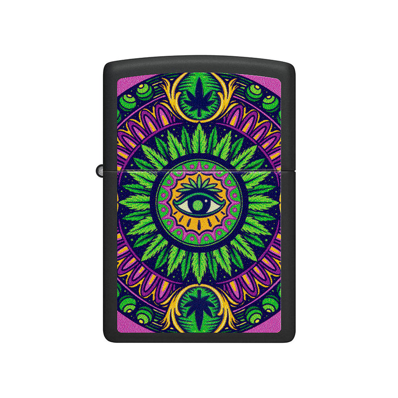  Encendedor Zippo Cannabis Black Light resistente al viento