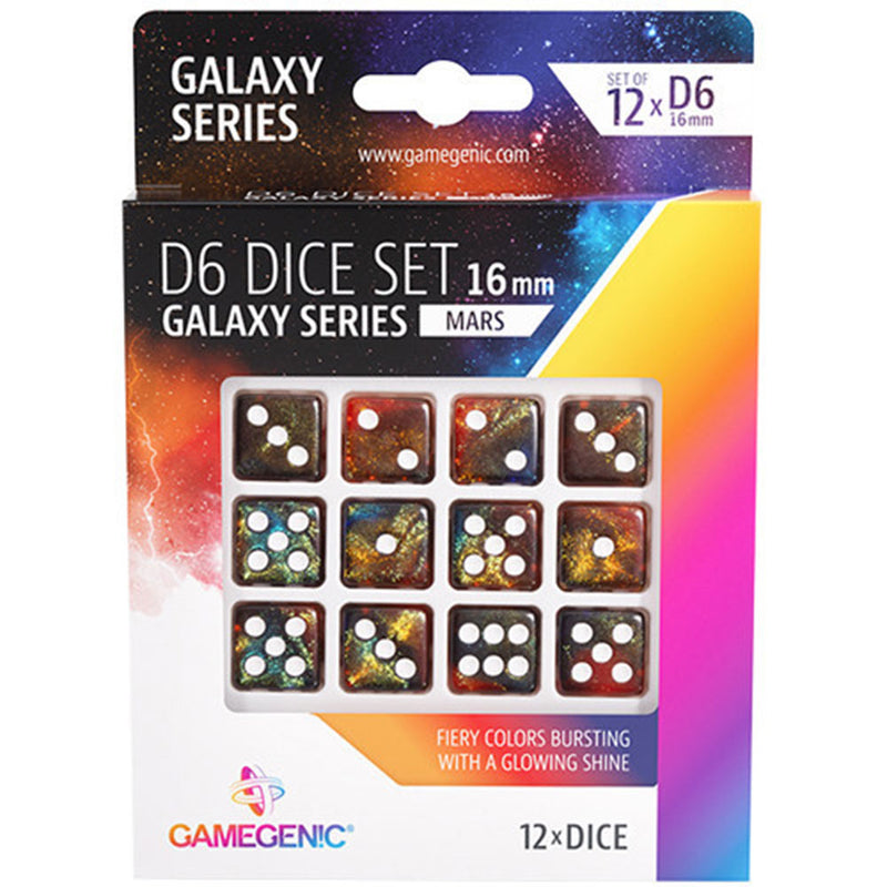  Juego de dados Gamegenic Galaxy Series D6 16 mm (12 piezas)