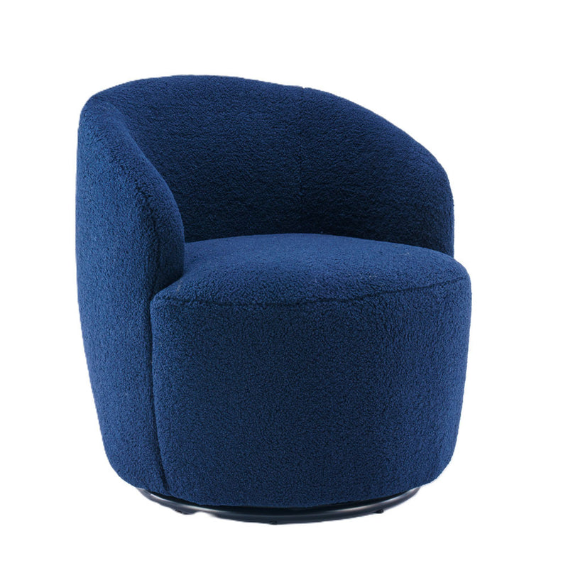 Teddy Swivel Barrel Chair with Black Metal Ring