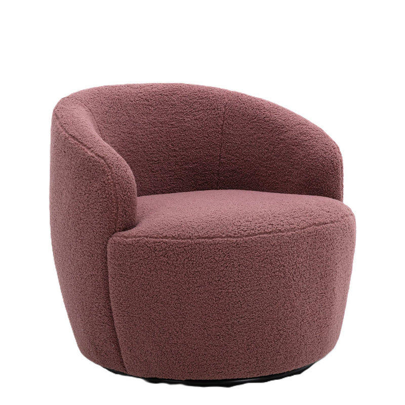 Teddy Swivel Barrel Chair with Black Metal Ring