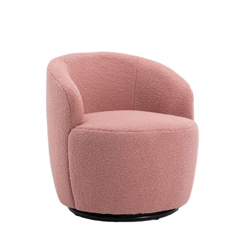 Teddy Swivel Barrel Chair with Black Metal Ring