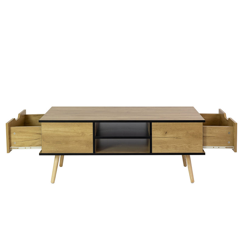 Coffee Table w/ Wooden Legs & Big Storage Space