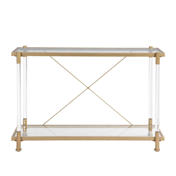 Acrylic Golden Glass Sofa Table 43.31''