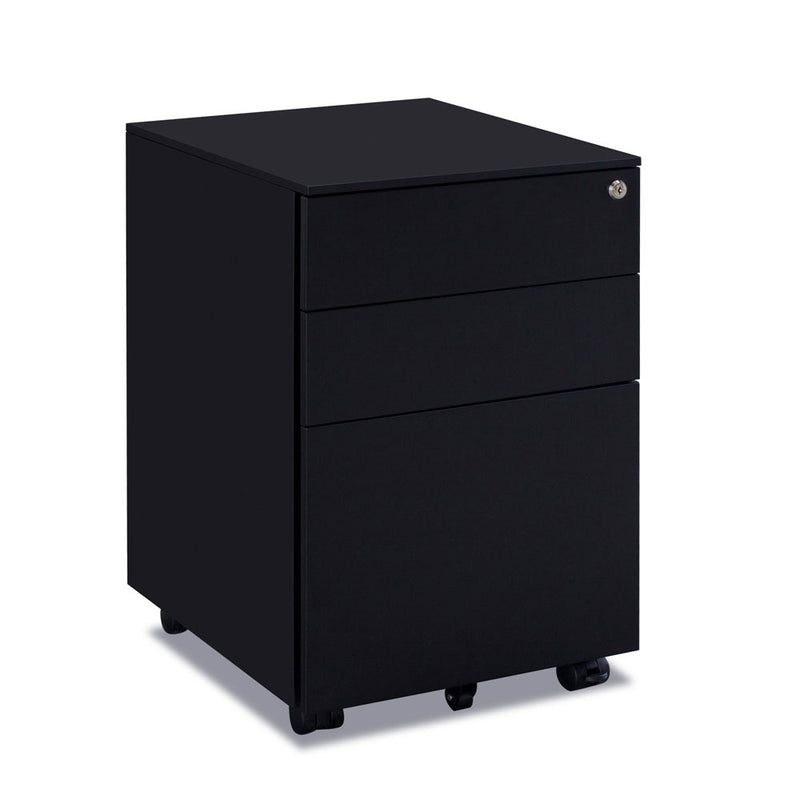 3 Drawers Office File Cabinet with Wheels & Lock