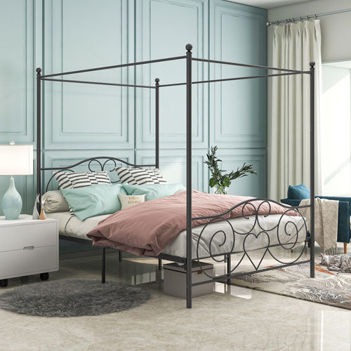 Queen-Sized Canopy Style Bedframe with Head and Foot Board