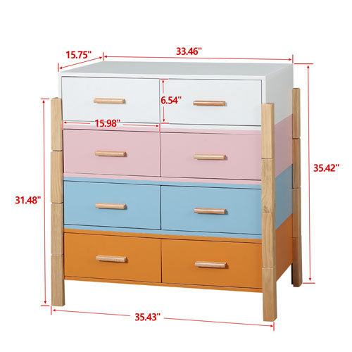 Solid Wood Colorful Free Combination Storage Cabinet