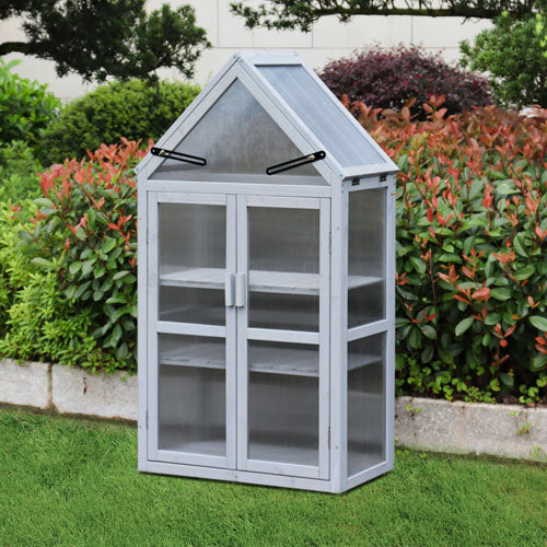 Mini Greenhouse Tiered Plant Display Stand (White)