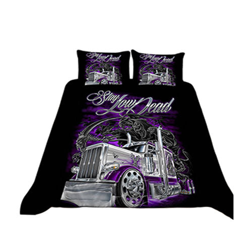 3D Printed Purple Car Bedding Set