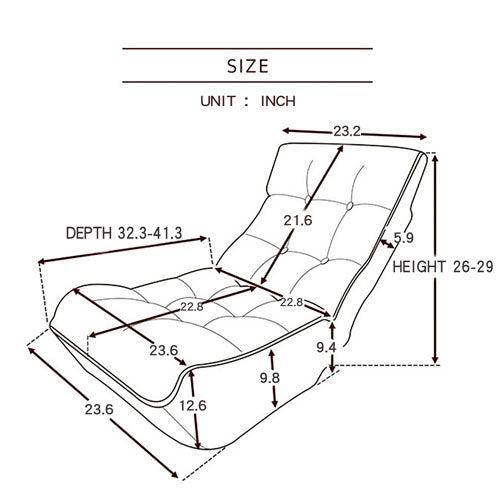 3 Angle Reclining Japanese Style Balcony Chair (Cement Grey)