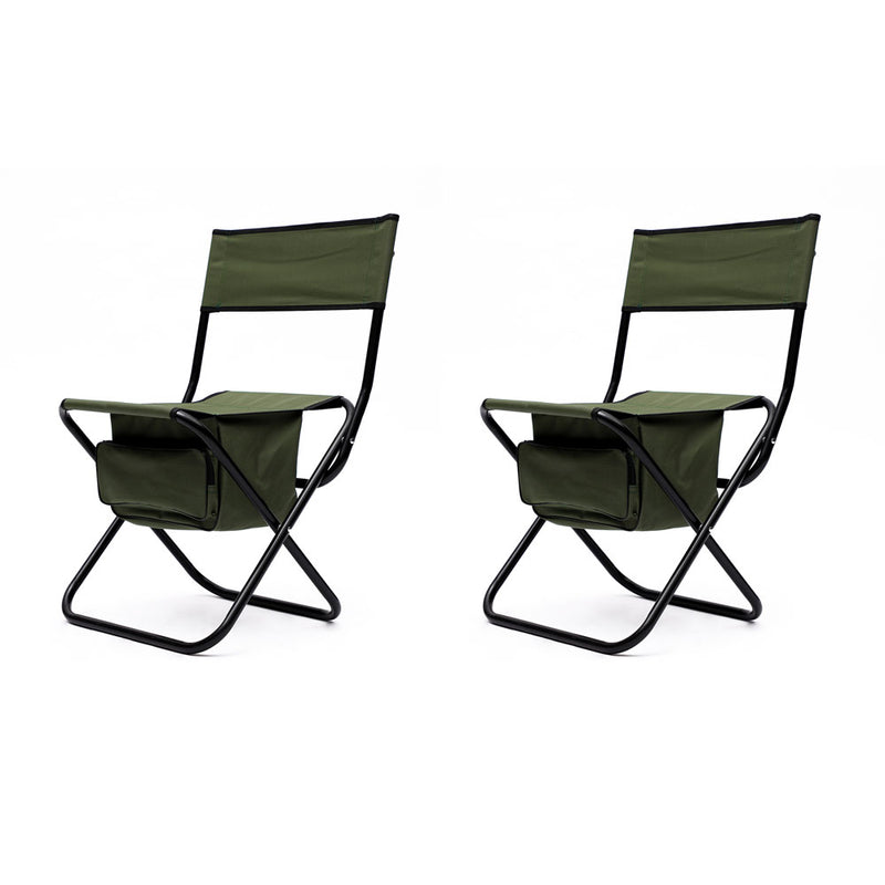 Folding Table & Chair Set Portable Camping Set (Black+Green)