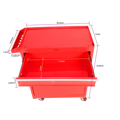 5-Drawer Tool Chest with Detachable Cabinet (Red)