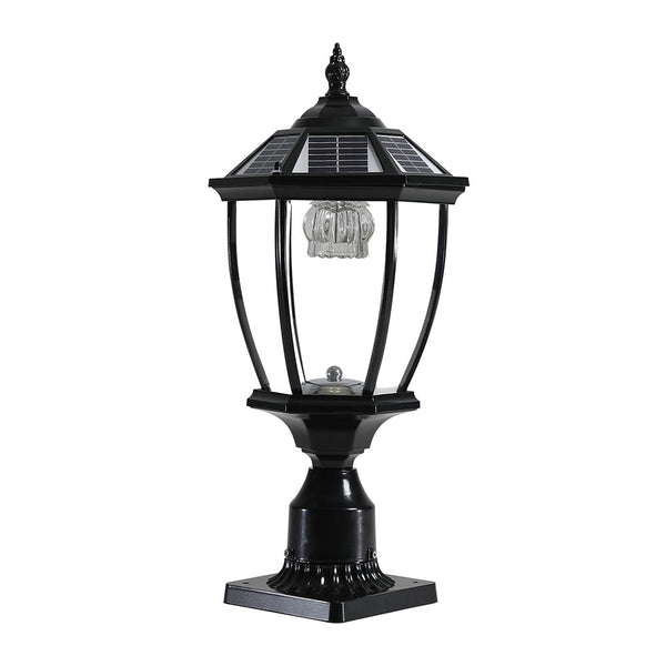 Black Solar Column Headlights with Dimmable LED