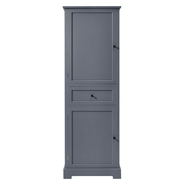 Tall Bathroom Cabinet with Adjustable Shelf & Drawer (Grey)