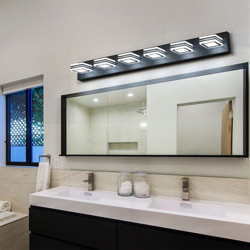 6-Light LED Modern Vanity Mirror Lights (Black)