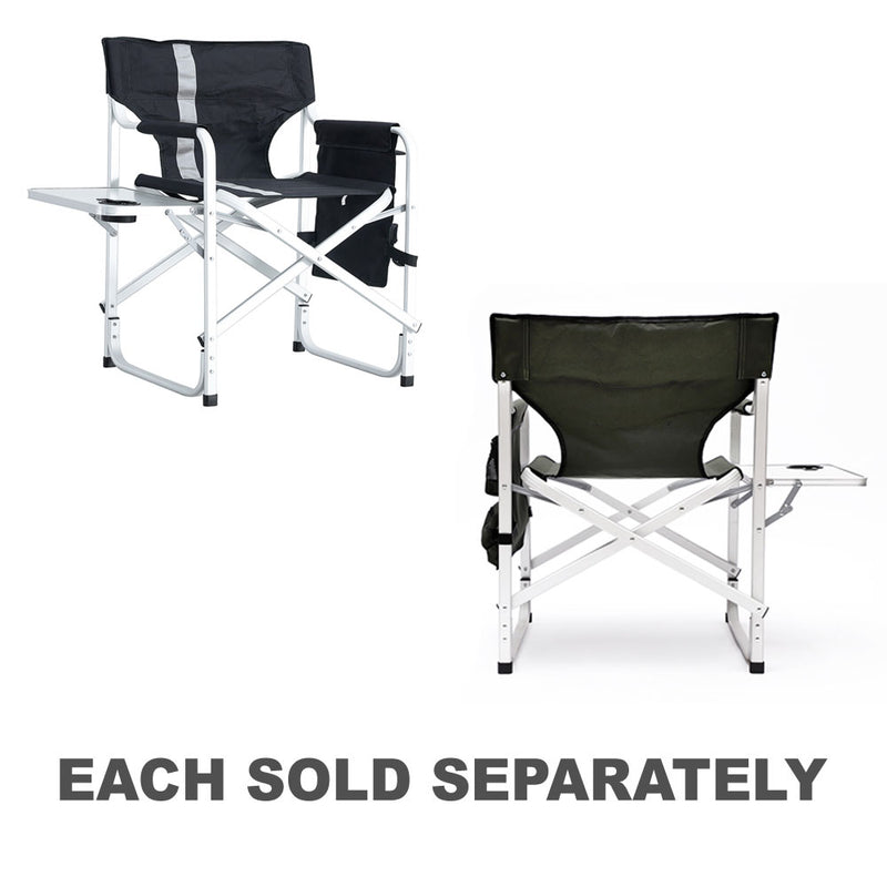 Padded Folding Chair with Side Table & Pockets