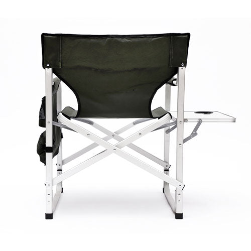 Padded Folding Chair with Side Table & Pockets