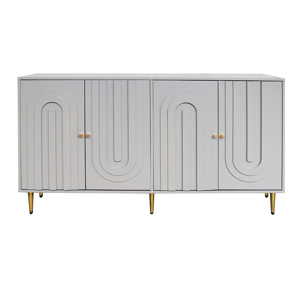 Modern Lacquered Wooden Sideboard (Grey)