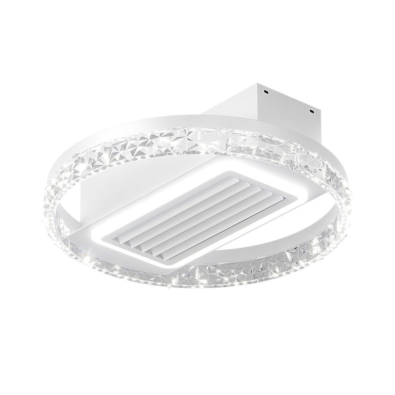 Lámpara de ventilador sin buque con luces LED regañables (blanco)