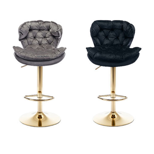 Adjustable Velvet Swivel Bar Stools (Set of 2)