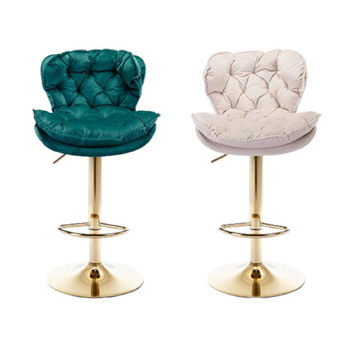 Adjustable Velvet Swivel Bar Stools (Set of 2)