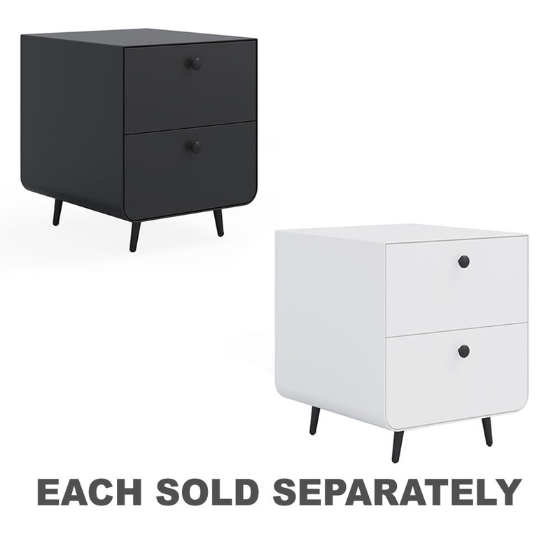 2 Drawers Nordic Bedside Cabinet with Round Handle