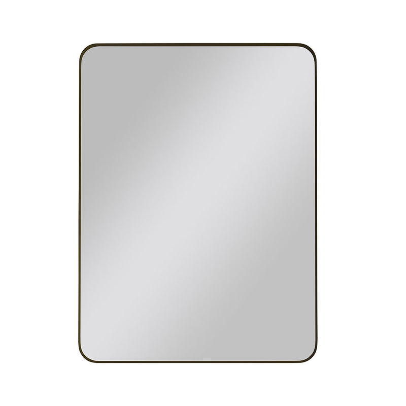 Rectangular Metal Framed Wall Mirror 30x40" (Black)