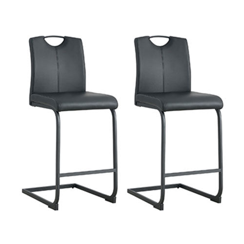 PU Upholstered High Bar Stool Chair w/ Back Rest 2pc