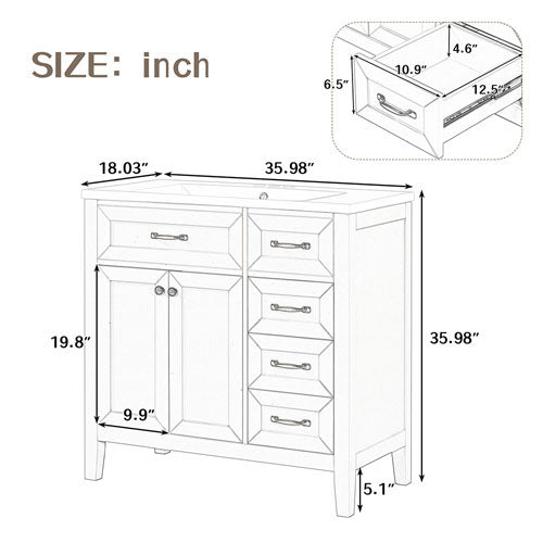 Bathroom Vanity & Sink Combo (White)